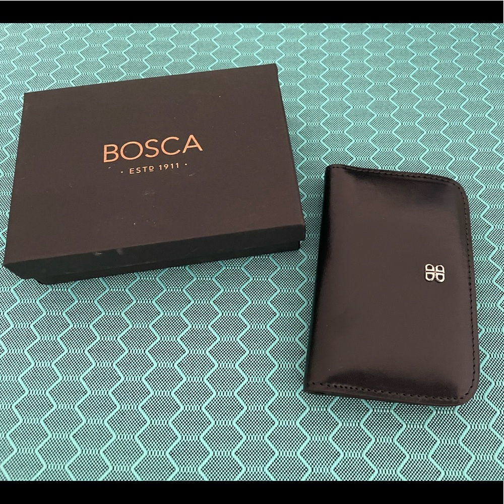 Authentic Bosca Black Leather Card Case. Brand new and never used.